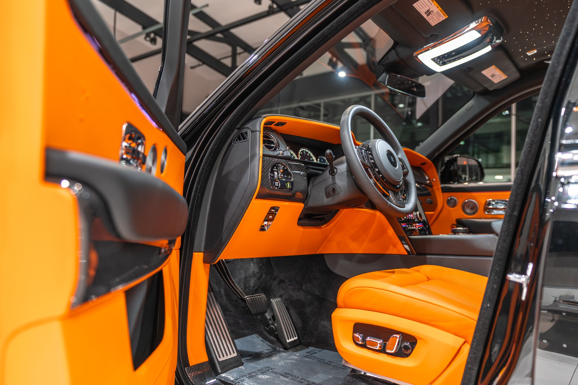 Used 2023 RollsRoyce Cullinan Black Badge Original MSRP 491750 Mandarin Orange  Interior Carbon FIBER For Sale Special Pricing  Chicago Motor Cars  Stock 20272A